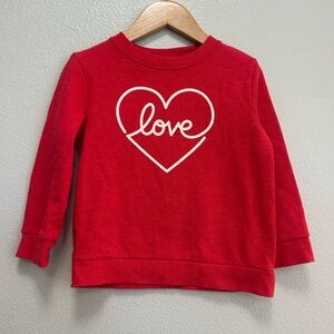 Red Love Heart Kids Sweatshirt Size XS (4/5)